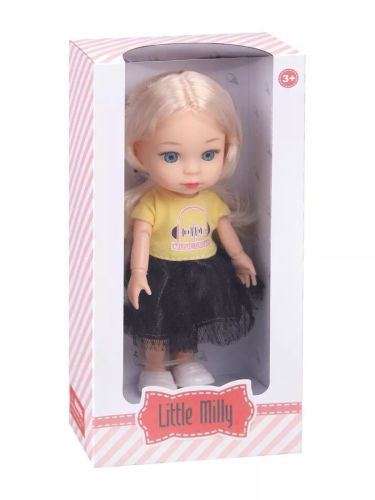 Шарнирная кукла 15 см в желтой футболке и черной юбке 91033-12 фото 3