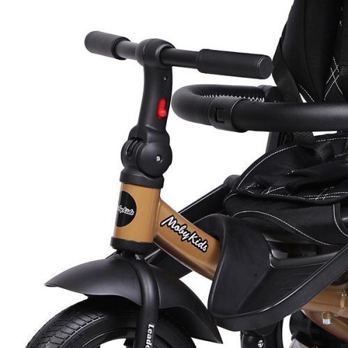 Трехколесный велосипед Moby Kids Leader 360° 12x10 Air Экокожа черный 63127 фото 5