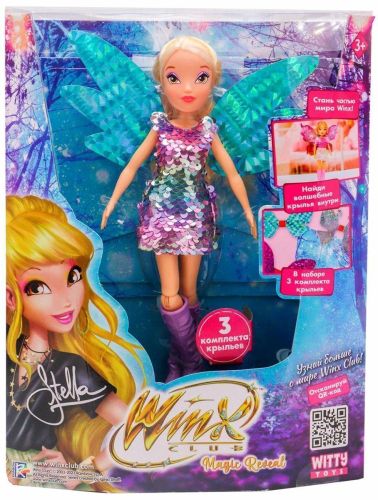 Шарнирная кукла Winx Club Magic reveal Стелла с крыльями 24 см IW01302203 фото 3