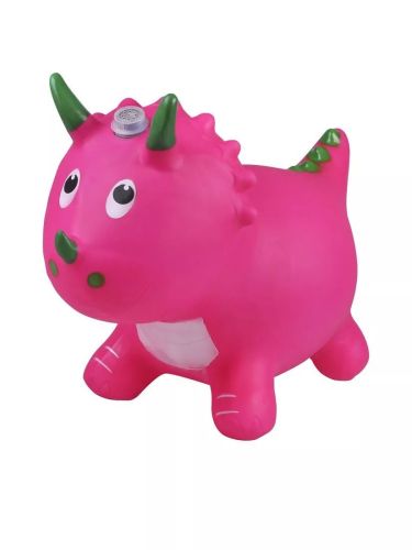 Животное-прыгун Динозаврик Moby Kids (свет, звук) розовый, 1 400 г., насос в комплекте