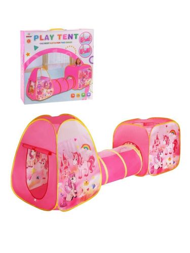 Игровой комплекс Палатка с туннелем розовая с единорогами 995-5005-1