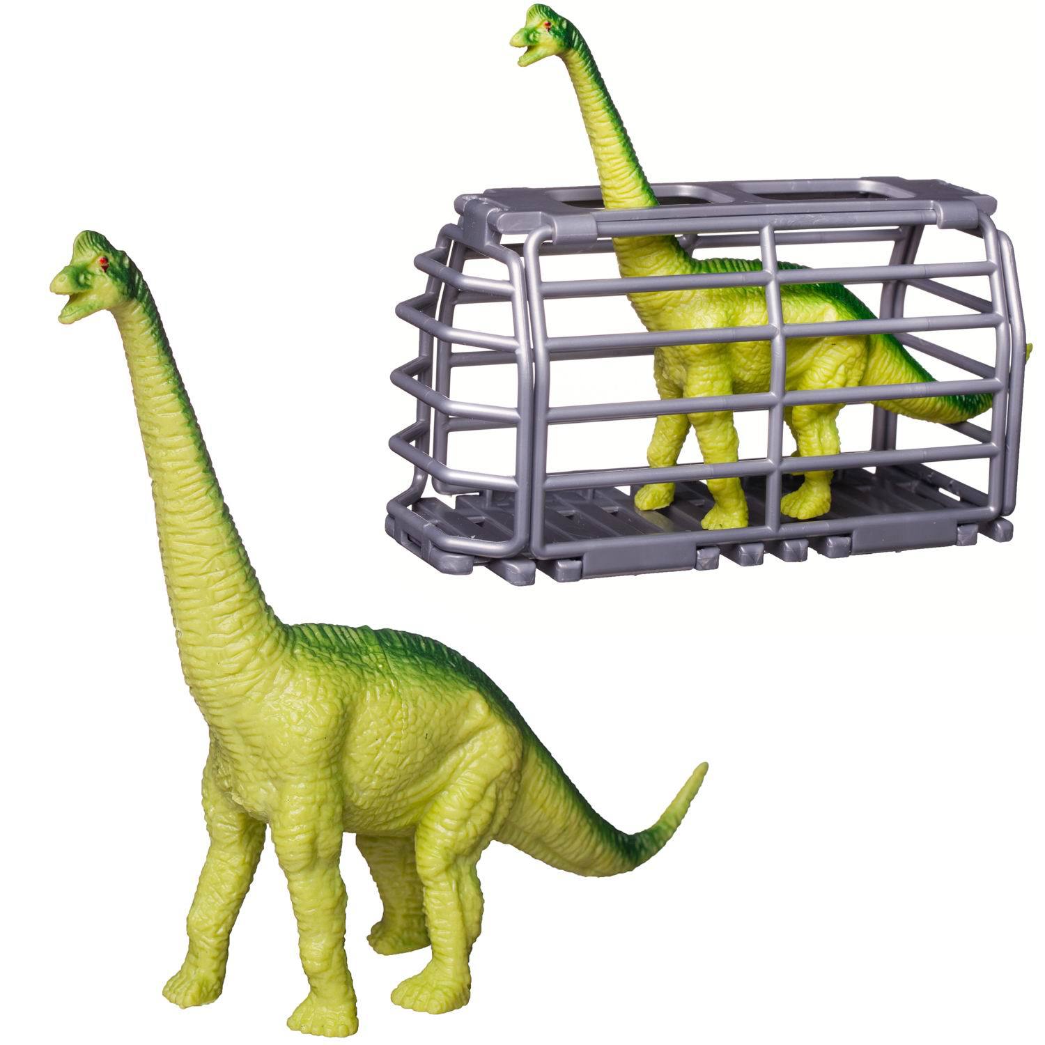 Фигурка Junfa Динозавр в клетке-переноске 4 вида