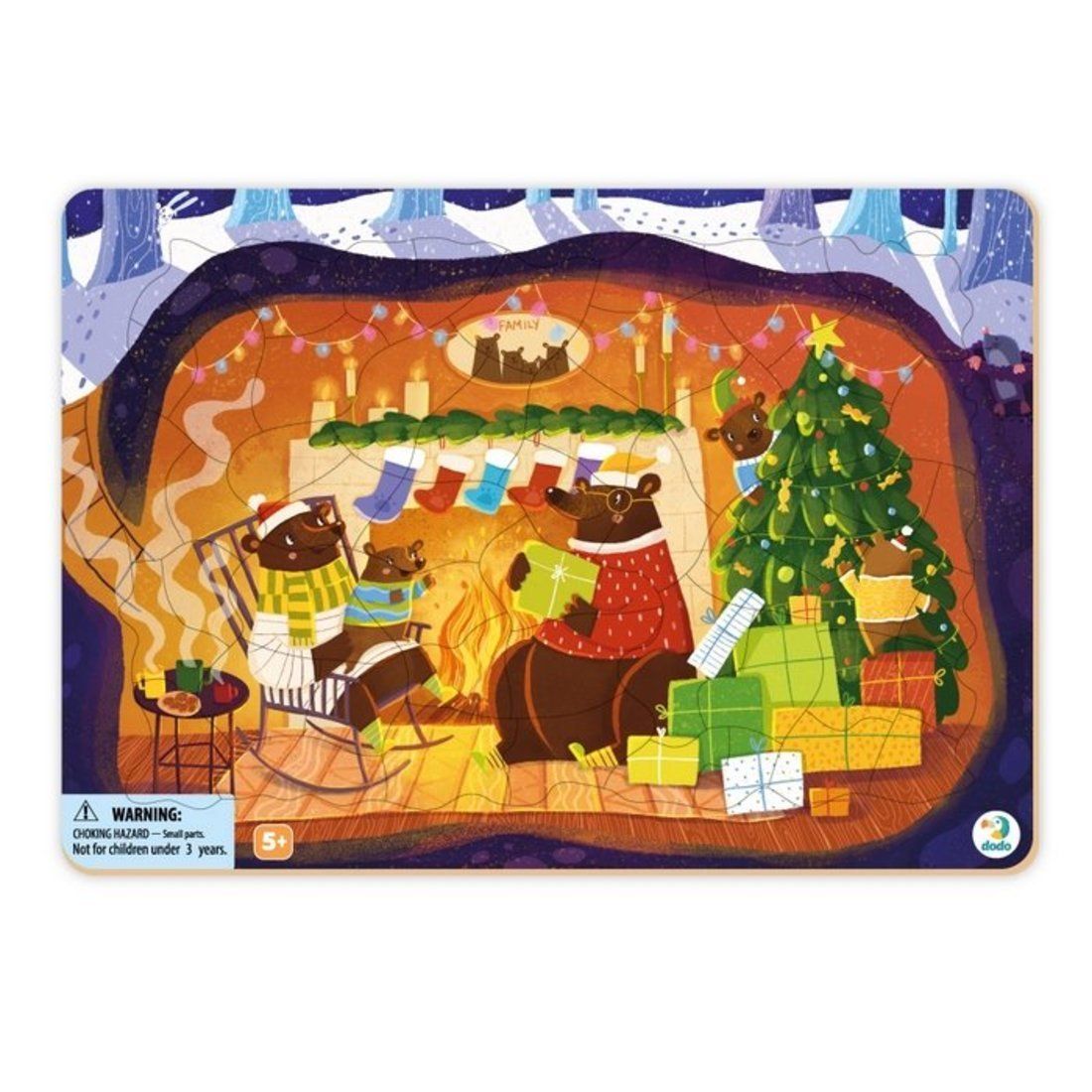 Пазл в рамке Рождественская сказка медвежат 53 элемента