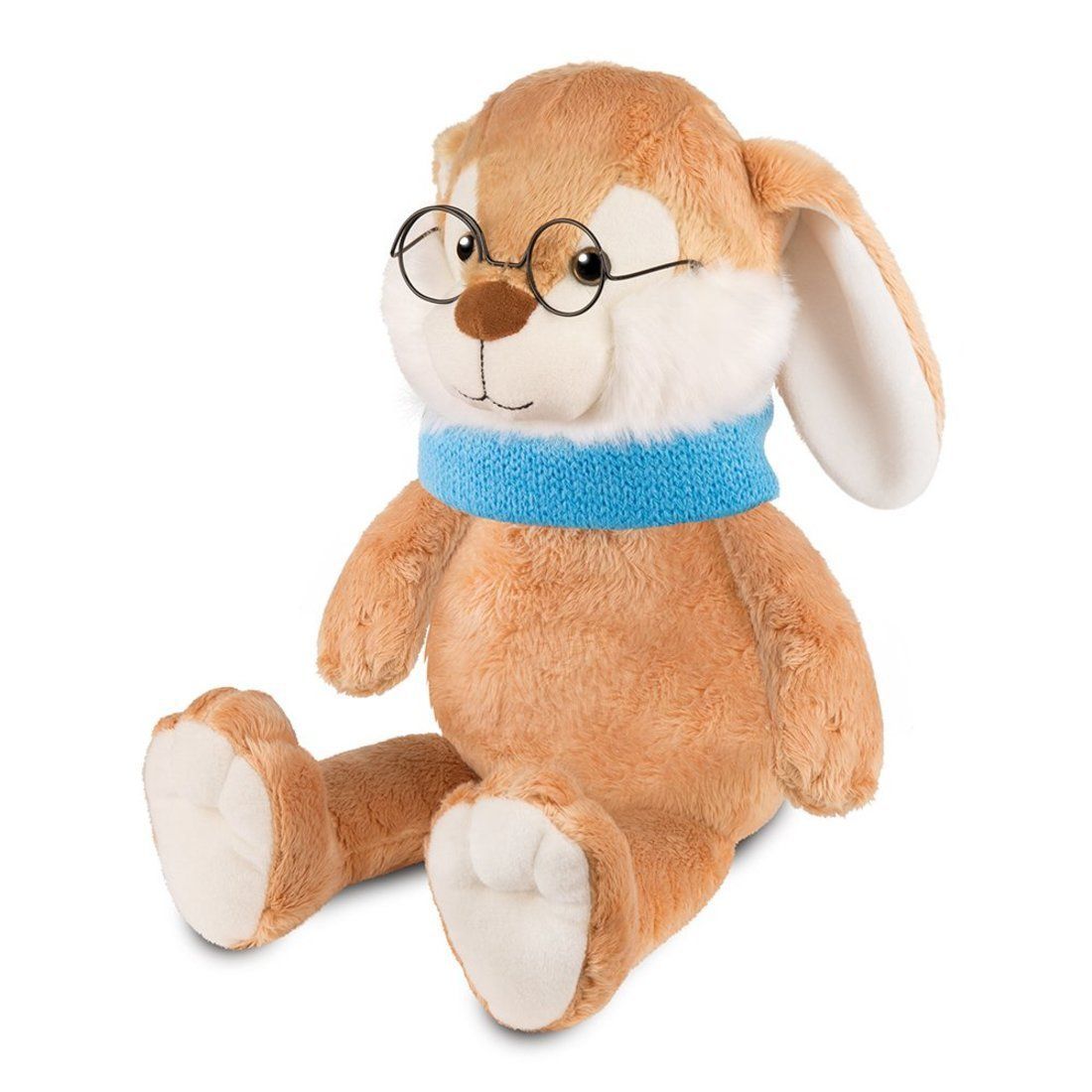 Мягкая игрушка Кролик Эдик в шарфе и очках 25 см