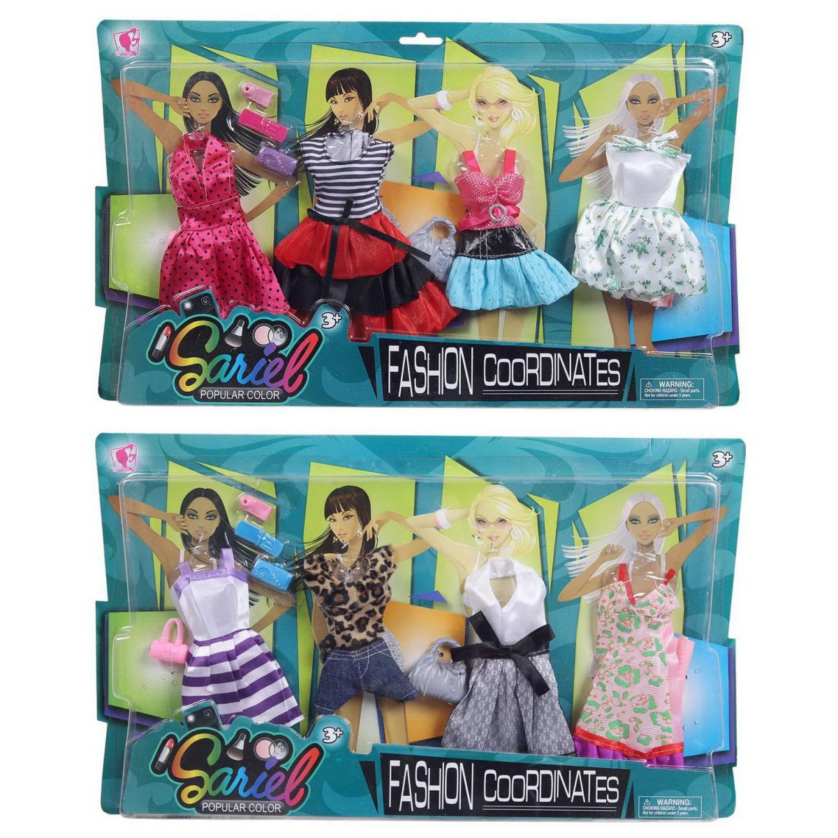 Одежда и аксессуары для куклы высотой 29 см 2 шт в ассортименте (4 наряда, обувь, 2 сумочки)