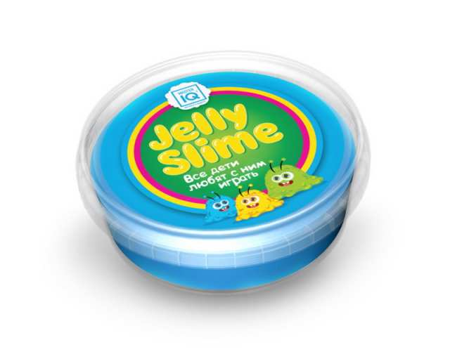 Слайм Master IQ Jelly Slime готовый синий с блестками