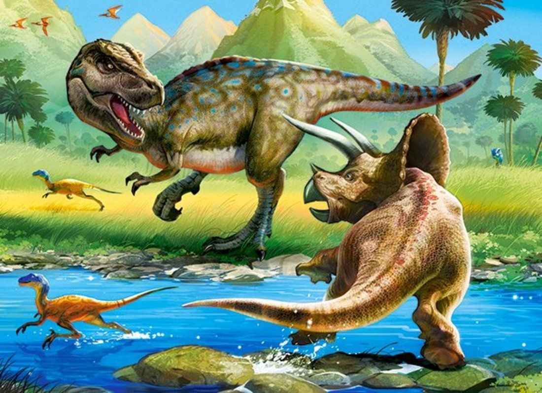 Игра больших динозавров. Пазл Castorland 60 "динозавры". Castorland Puzzle динозавр. Пазл Castorland парк динозавров (b-07046), 70 дет.. Динозавры.
