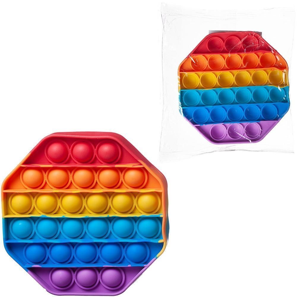 Игрушка-антистресс Junfa Бесконечные радужные шарики-пупырки в форме восьмиугольника