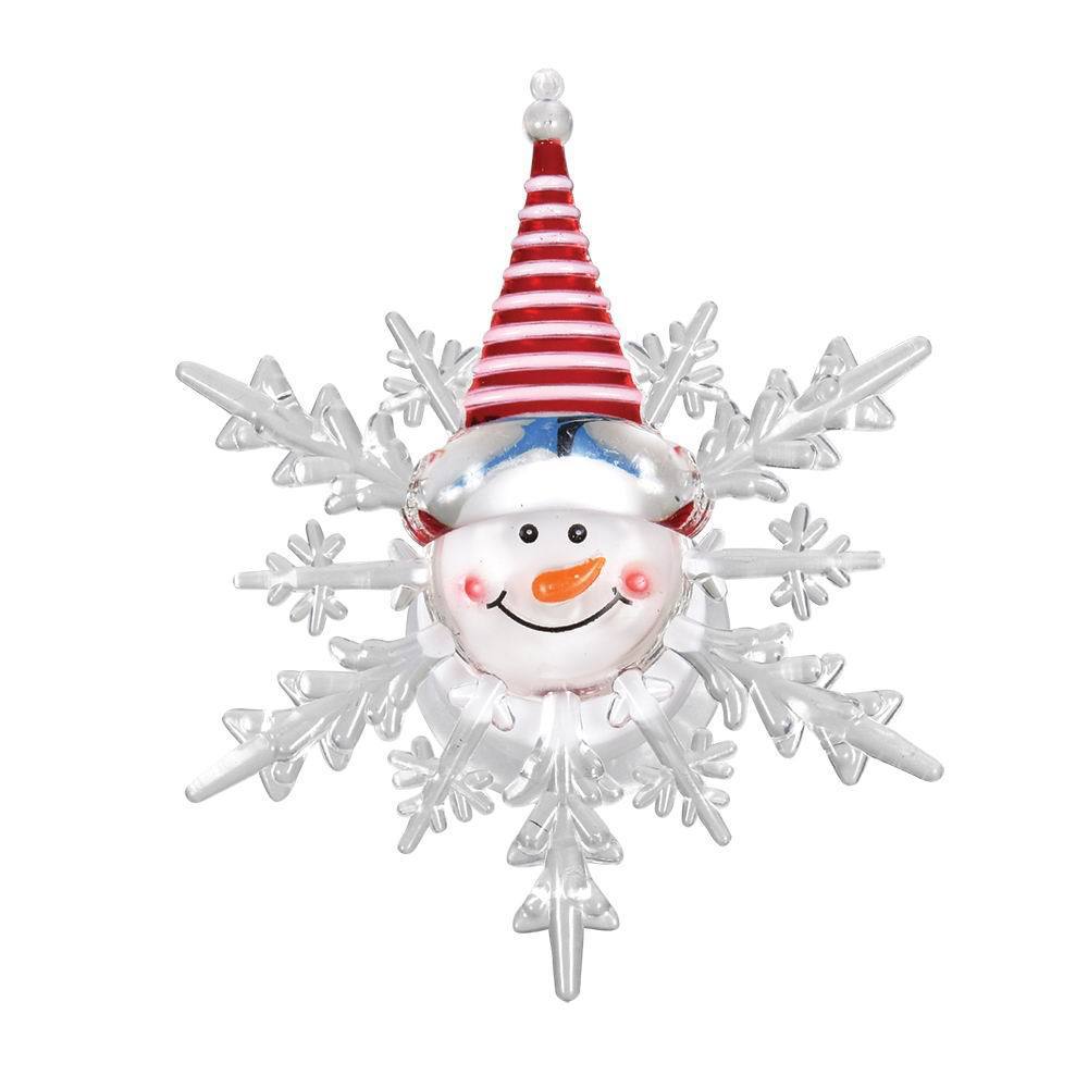 Фигурка VEGAS Снеговик светодиодная на присоске 10*12 см, меняет цвет