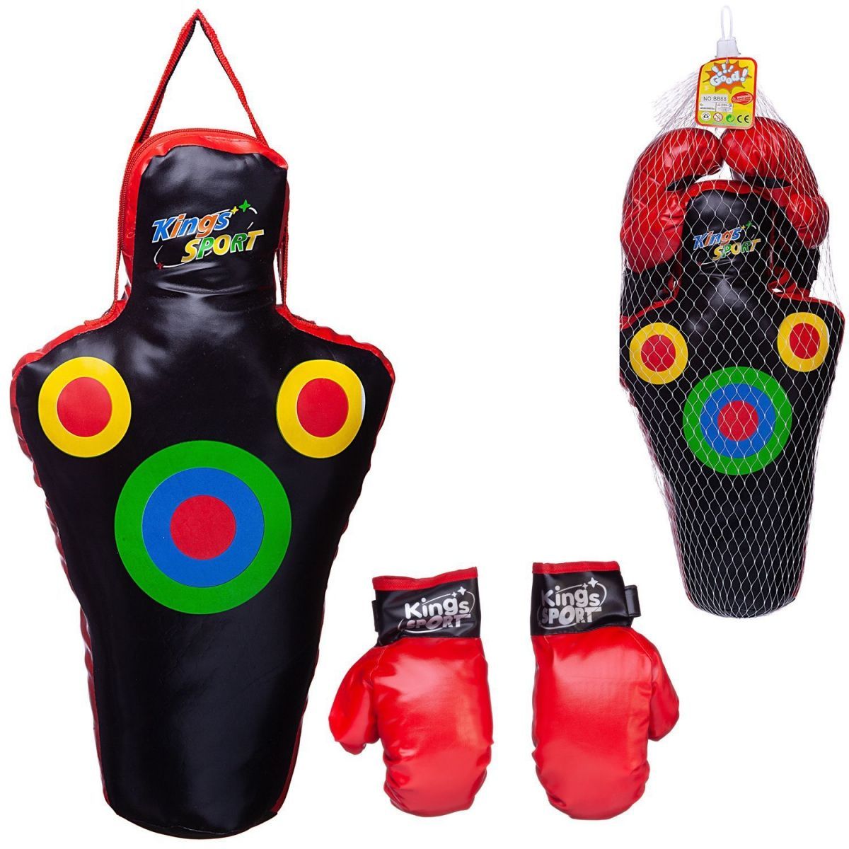 Набор боксерский Junfa: груша с мишенями и перчатки, 56х12х27 см