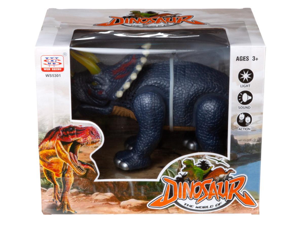 Динозавр Junfa Трицератопс, световые и звуковые эффекты, серый