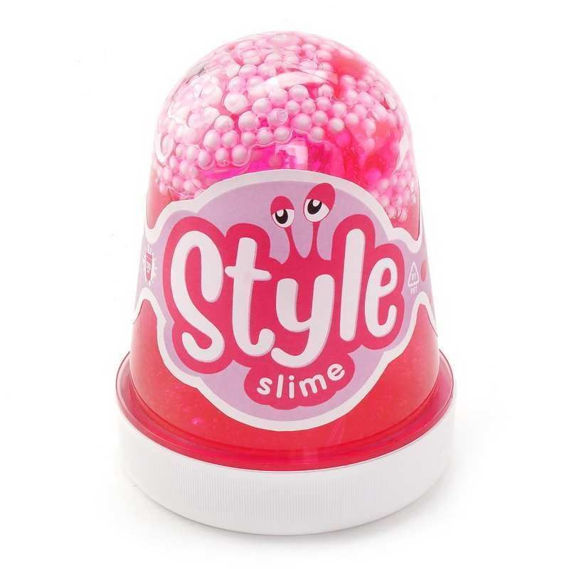 Слайм LORI Style Slime с шариками "Розовый с ароматом клубники", 130мл