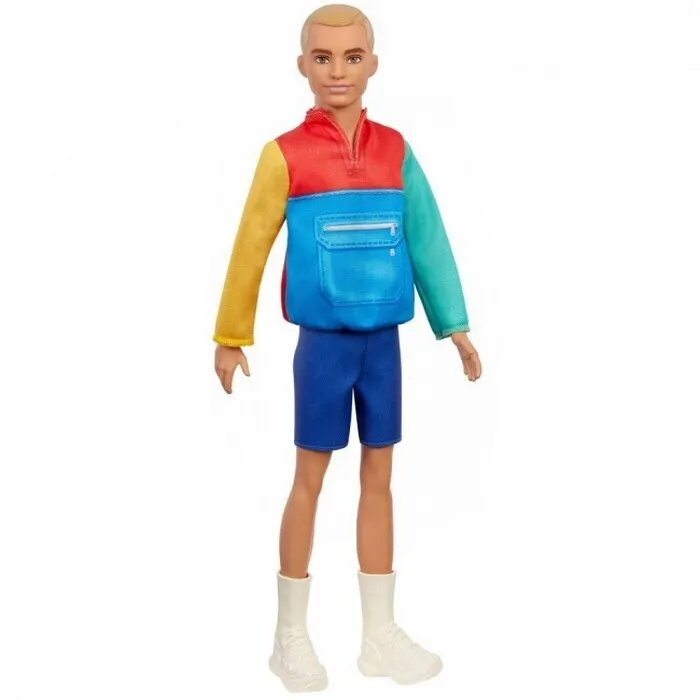 Кукла Barbie, Кен в свитшоте в стиле пэчворк, Игра с модой, GRB88