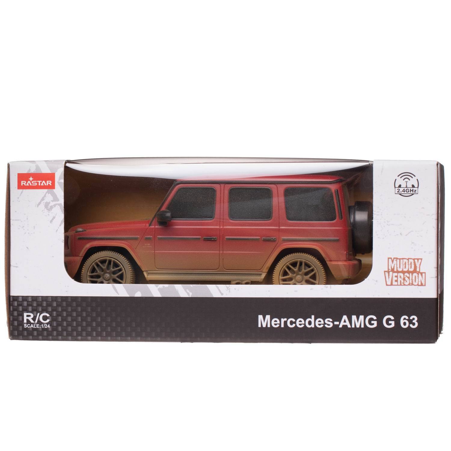 Машина р/у 1:24 Mercedes-Benz G63 AMG-Muddy version, красный, 2,4G Модель с эффектом загрязнения