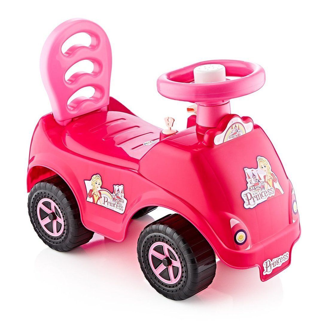 Машина-каталка Selena Принцесса, с клаксоном, розовая