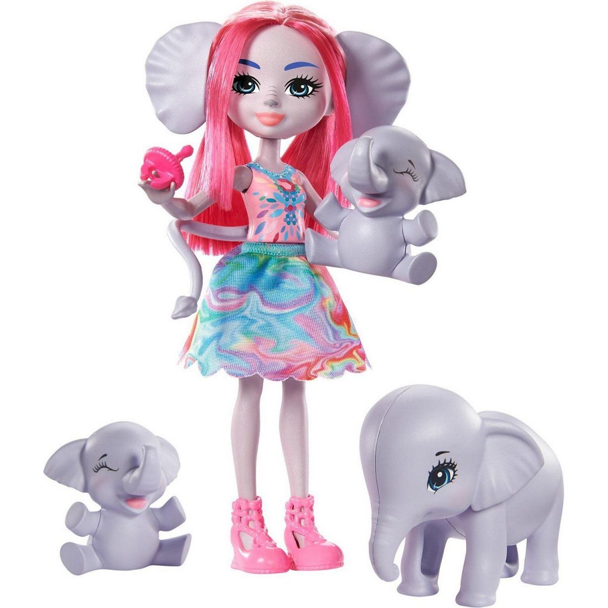 Кукла Enchantimals Esmeralda Elephant, Graceful, Prunie & Mammoth GTM30