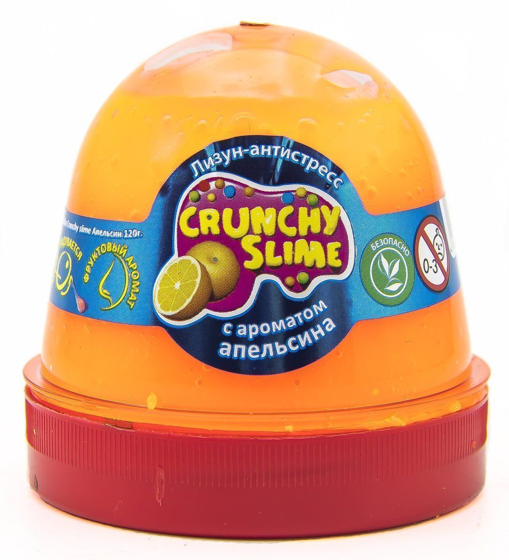 Лизун Mr.Boo! Crunchy slime с ароматом апельсина оранжевый