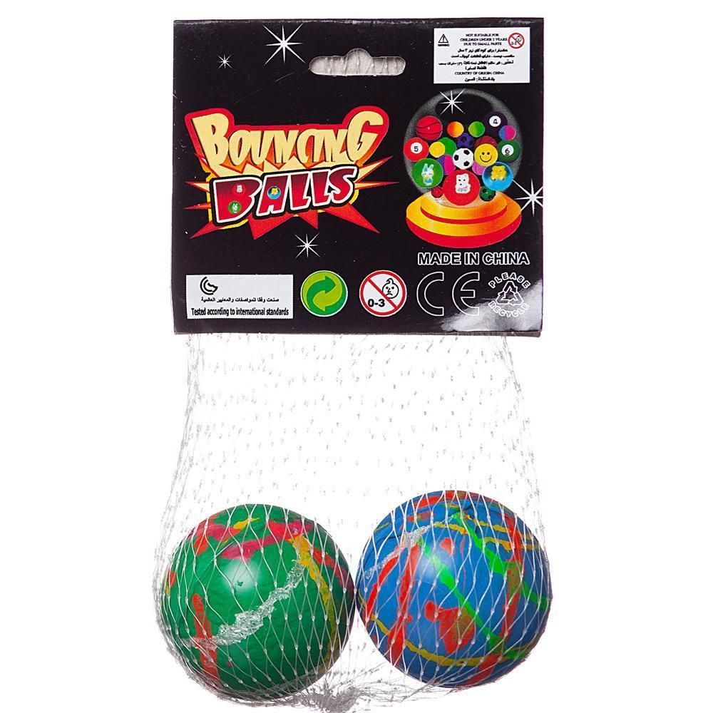 Мячик Junfa-попрыгунчик 4см "Полосатый", набор 2шт, цвета в ассортименте