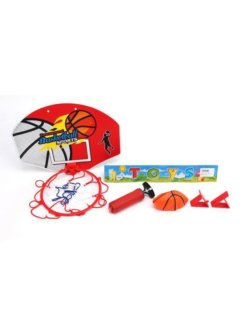 Набор для игры в баскетбол; щит 35,5х25,5 см. с пластик. кольцом 20 см., мяч 12 см., насос