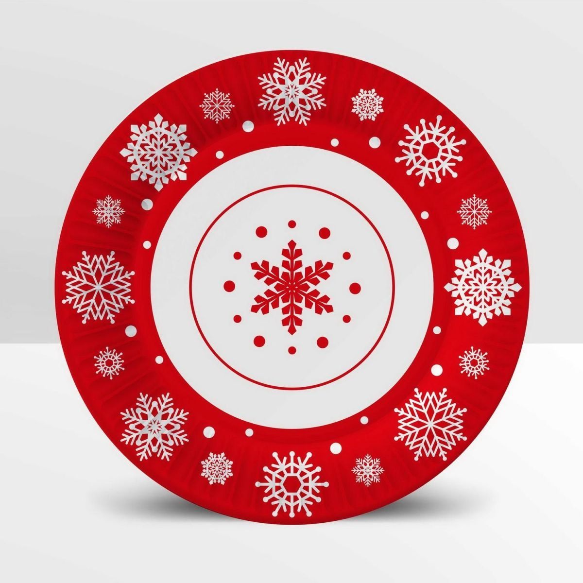 Набор бумажных тарелок ND Play Снежинки - 2 , 180 мм 6 штук