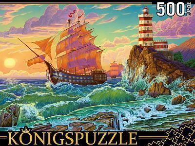 Пазлы Konigspuzzle Корабль и маяк 500 элементов