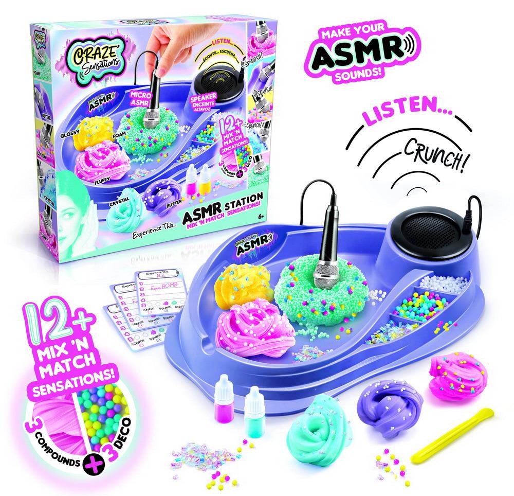 Набор для эксмериментов Canal Toys Mix & Match CRAZE SENSATIONS Готовые слаймы Невероятные ASMR (АСМР) эффекты, звуковая ASMR cтанция в комплекте