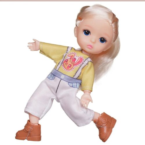 кукла junfa 13 см в желто-белом комбинезоне фото 2 Кукла Junfa 13 см в желто-белом комбинезоне фото 2