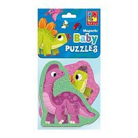 Мягкие магнитные Baby puzzle Динозаврики 2 картинки 7 элементов