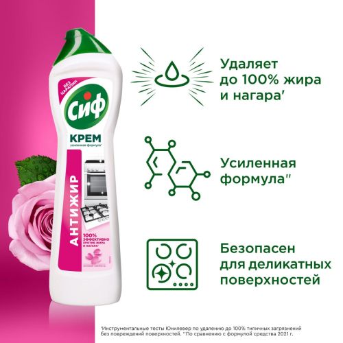 Сиф Крем Чистящий Розовая Свежесть 500мл фото 14