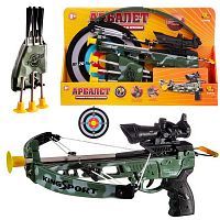 Игровой набор ABtoys Арбалет со стрелами на присосках, в наборе 3 стрелы и мишень, в коробке