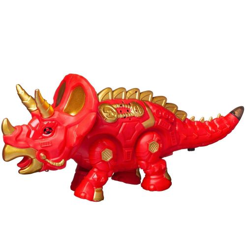 динозавр-робот junfa трицераптос электромеханический, свет, звук, красный фото 2 Динозавр-робот Junfa Трицераптос электромеханический, свет, звук, красный фото 2