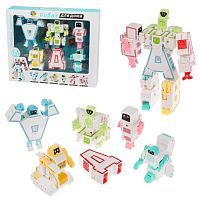 Игр.набор Трансформер Буква-робот, свет, звук, в комплекте предметов 6шт., эл.пит.AG13*1шт.вх.в комплект, коробка