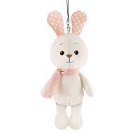 Мягкая игрушка Кролик Белый с цветными ушками 13 см
