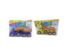 Машинка "Строительная техника": грузовик кузов цистерна с прицепом; самосвал с прицепом, , пластмассовая, 2 вида в ассортименте, бех механизмов
