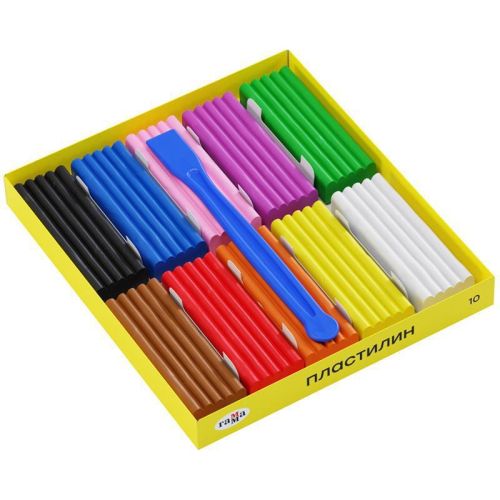 Пластилин Гамма Юный художник 10 цветов, 140г, со стеком фото 2