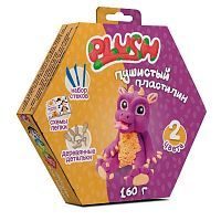 Пластилин пушистый ТМ "PLUSH", фиолетовый +оранжевый, 160 грамм, на европодвесе