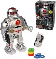 Робот р/у Защитник планеты, свет, звук, рус.озвуч., стреляет, в комплекте: м/диски 12шт., эл.пит.АА*6шт.не вх.в комплект
