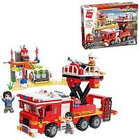 Конструктор Qman серия MineCity Пожарная машина: Спасательная операция, 539 деталей