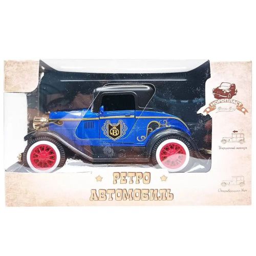 Машинка НОРДПЛАСТ Ретро-автомобиль кузов купе синий фото 2