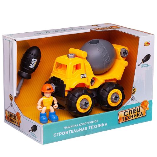 Машинка-конструктор ABtoys Спецтехника Собери сам Бетономешалка фото 2