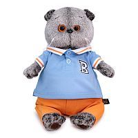 Мягкая игрушка BUDI BASA Кот Басик в голубом поло 19 см