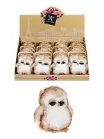 Сова с ресничками беж. 14 см, дисплей