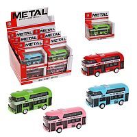 Автобус металлический, инерционный, коробка, в ассортименте