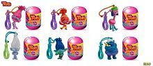 Фигурка Oddbods Trolls из м/ф "Тролли" на брелке в капсуле 6 видов