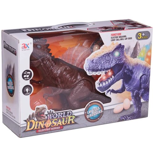 Динозавр Junfa коричневый (движение, свет, звук, откладывает яйца) фото 3