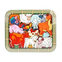 Рамка-вкладыш Нескучные игры Переполох на ферме (8068), 14 дет.