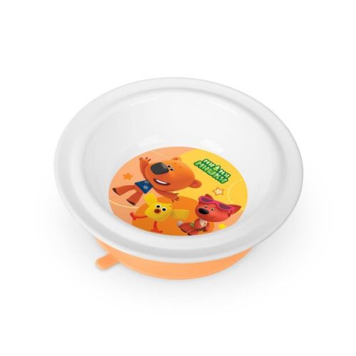 Тарелка детская глубокая на присосе с декором Ми-Ми-Мишки (Оранжевый)