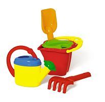 Набор Ведро-цветок №118 0,6 л, сито, грабли 19 см, совок 19 см, лейка 0,3 л