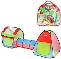 Палатка Наша игрушка Комплекс с домиком и туннелем A999-145, трехцветный