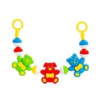 Погремушка-подвеска ПОЛЕСЬЕ Забавные зверята (48 см) зелен/красный/синий